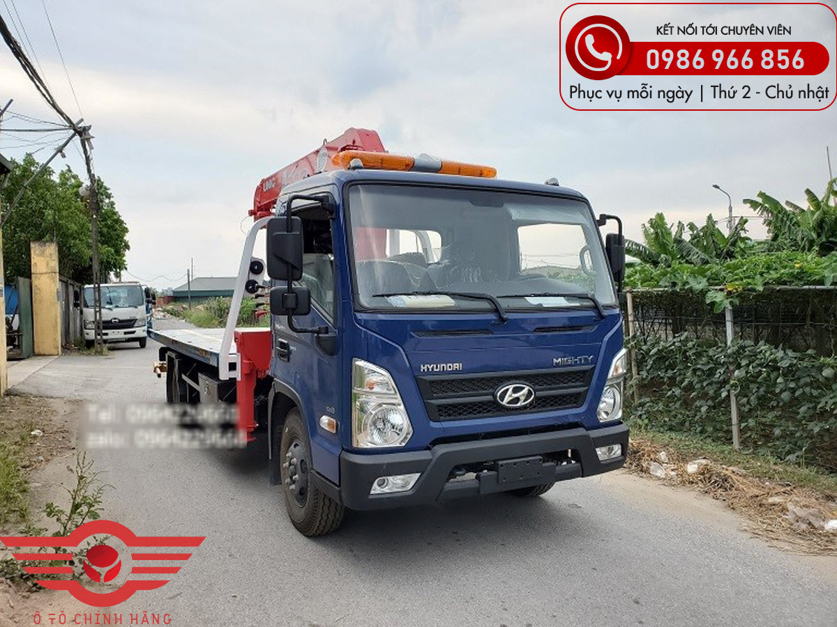 Xe tải Hyundai EX8L Cứu Hộ Giao Thông Sàn Trượt Gắn Cẩu